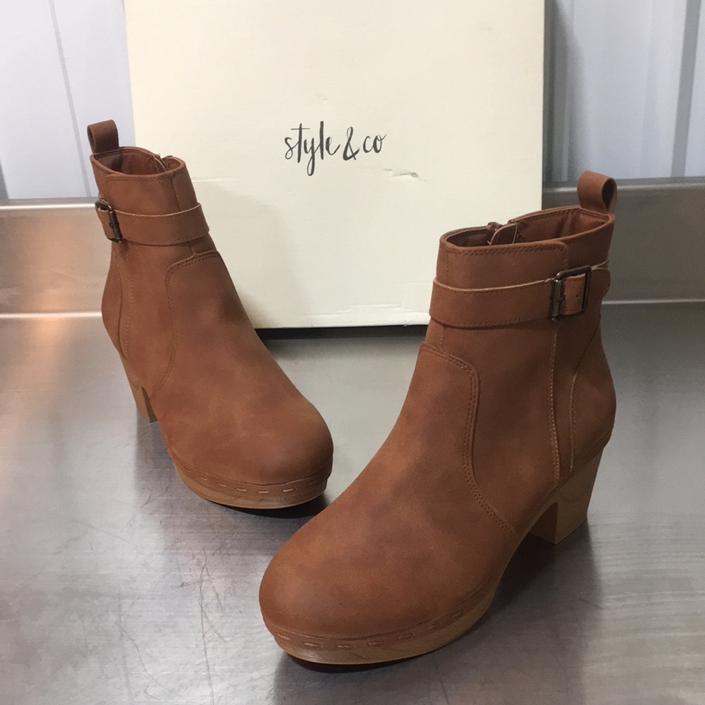 New WB Woman’s‎ Style & Co. Women's Brown Ankle Boots